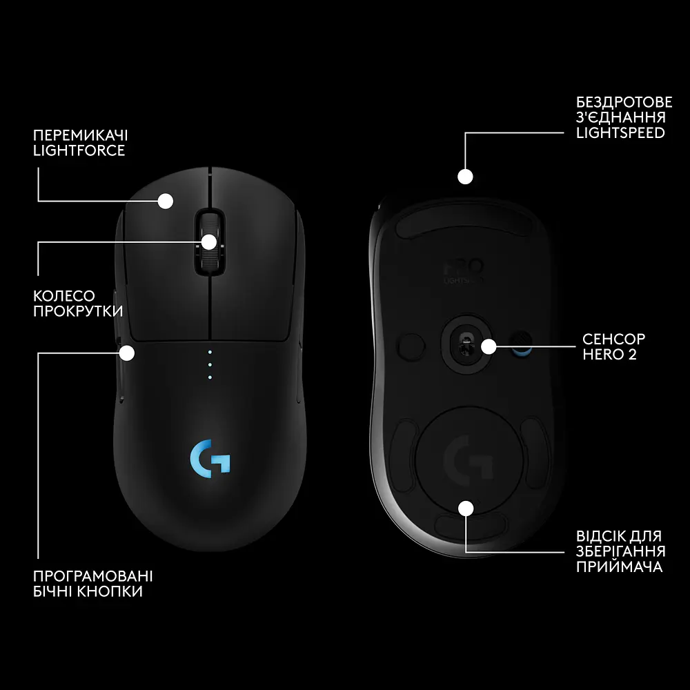 Комп'ютерна миша Logitech G PRO 2 Wireless LIGHTSPEED - BLACK L910-007295 teh0022056 - фото 7