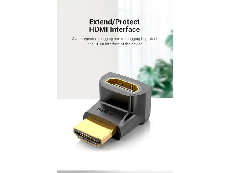 Адаптер Vention HDMI 270 Degree Male to Female Adapter HDMI Black (AINB0) - фото 8