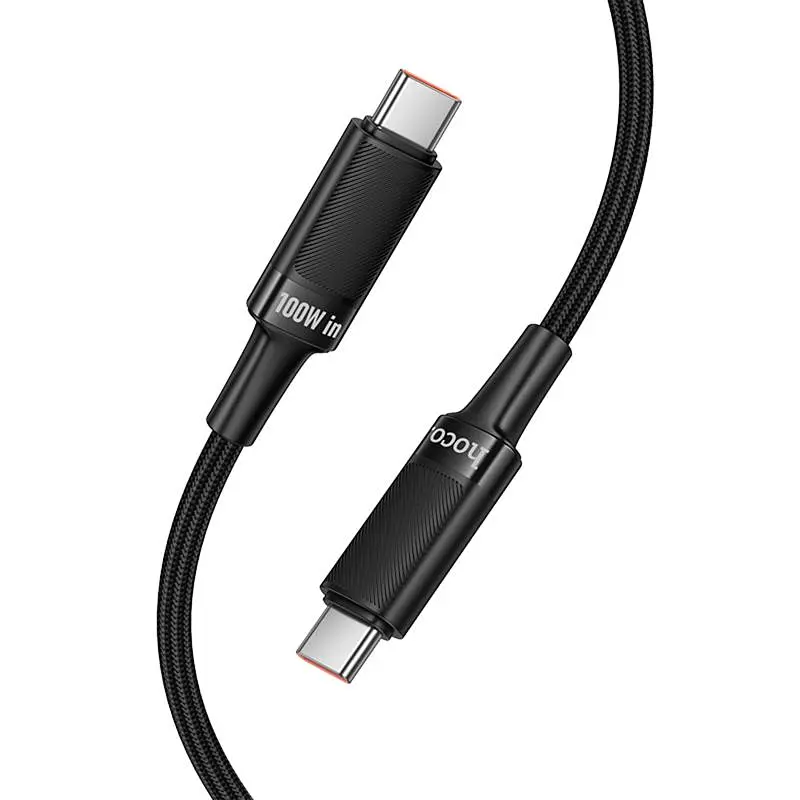 Дата кабель Hoco U153 Extreme Type-C to Type-C 100W (1.2m) Black - фото 6