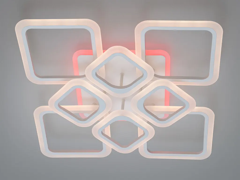 Стельовий світильник LED Diasha HA8060/4+4WH, 145W, 3200K-6500K, білий метал, сучасний стиль з пультом диммером - фото 3