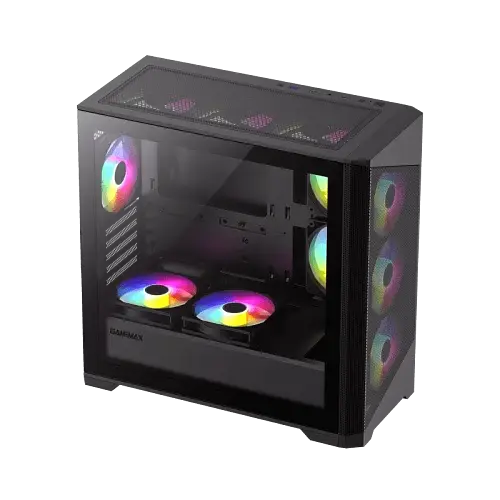 Корпус GameMax Destroyer MB, Black, без БЖ, Mid Tower, для MicroATX / Mini-ITX, 1xUSB 3.0 / 2xUSB 2.0, макс. CPU - 165 мм / VGA - 410 мм, 4x120 мм ARGB, бічна панель із загартованого скла - фото 3
