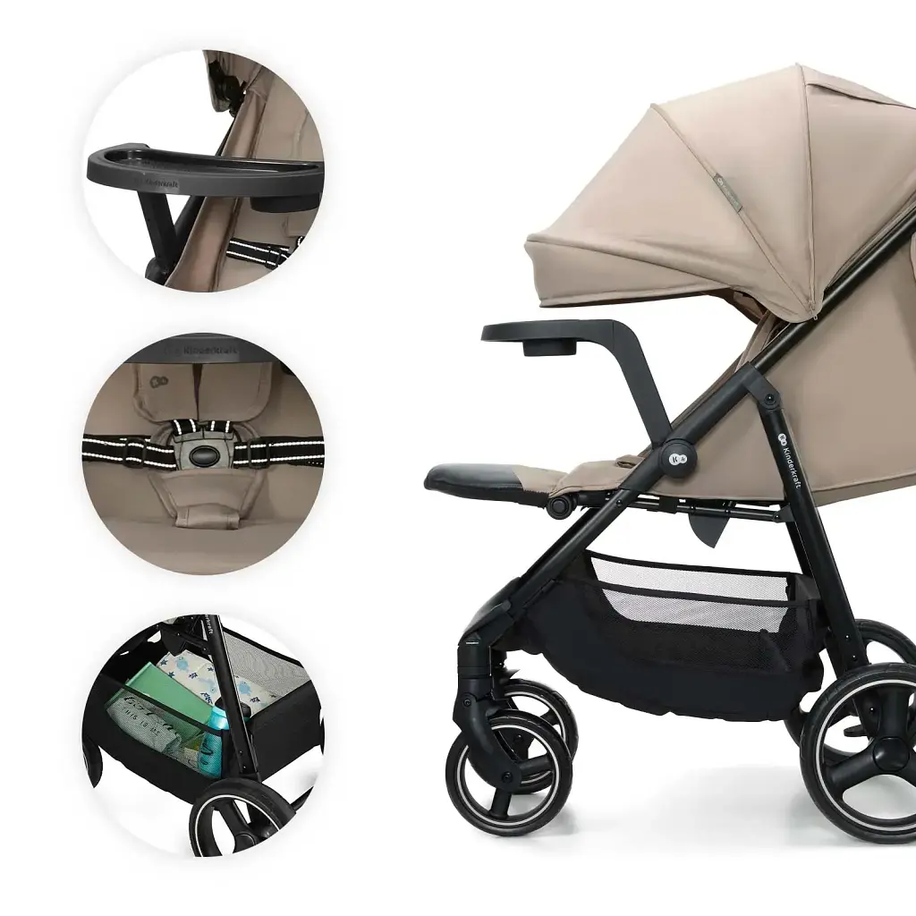 Прогулянкова коляска Kinderkraft Trig 3 Tray Beige (KSTRIG03BEG000T) - фото 4