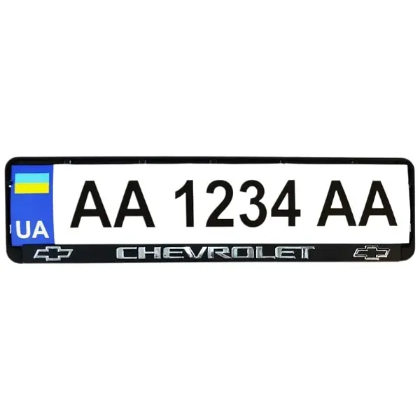 Рамка номерного знака Poputchik пластик з об'ємними літерами Chevrolet 52х13.5х2 см 2 шт - фото 2