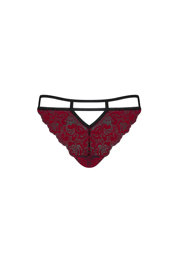 Трусики-стринги Obsessive Sugestina L/XL бордовый - фото 6