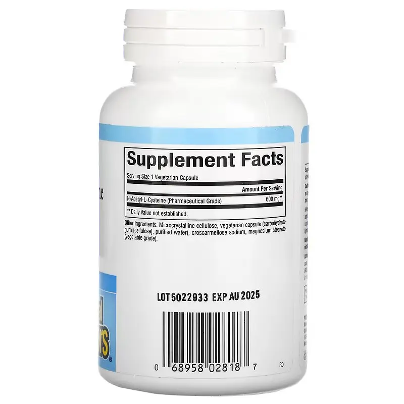 NAC (N-ацетил-L-цистеїн) NAC 600 mg 60 Capsules Natural Factors vit0006624 - фото 2