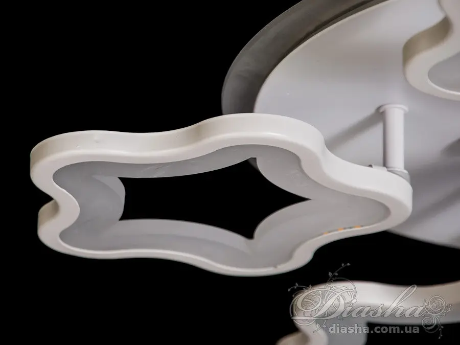 Світлодіодна стельова люстра зірки для спальні Diasha 1660/5+1WH LED 3color біла 55 см 95 W з пультом - фото 5
