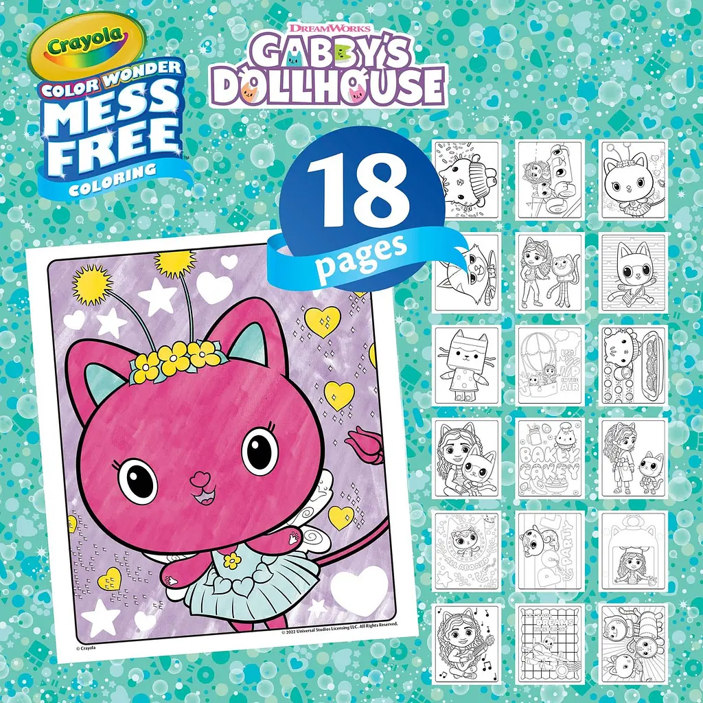 Розмальовка Crayola Color Wonder Gabby's Dollhouse 18 сторінок та 4 фломастери - фото 5
