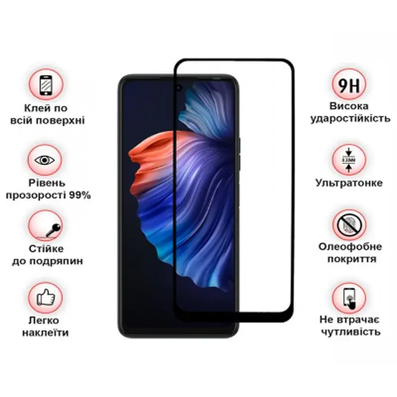 Скло захисне BeCover Tecno POVA 3 (LF7n) Black (708163) - фото 4