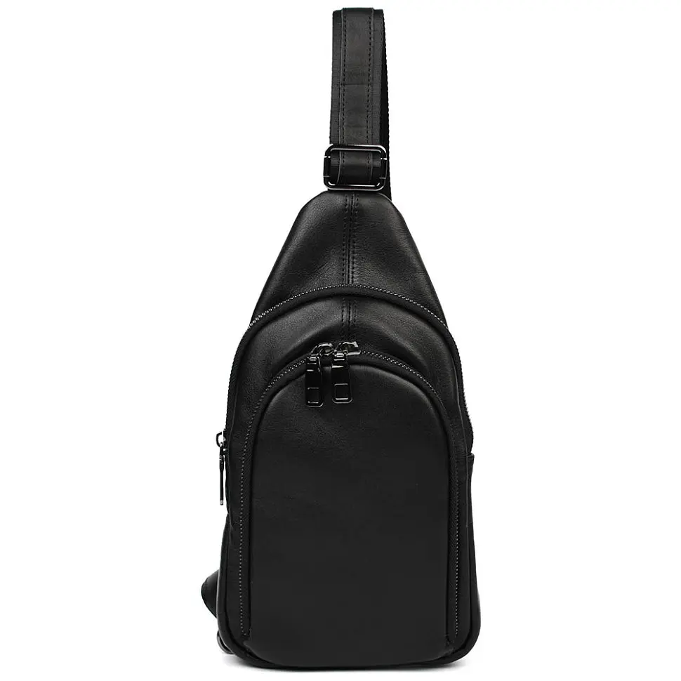 Мужской кожаный рюкзак слинг LIMARY 30х16.5х5 см sum0028215 - фото 7