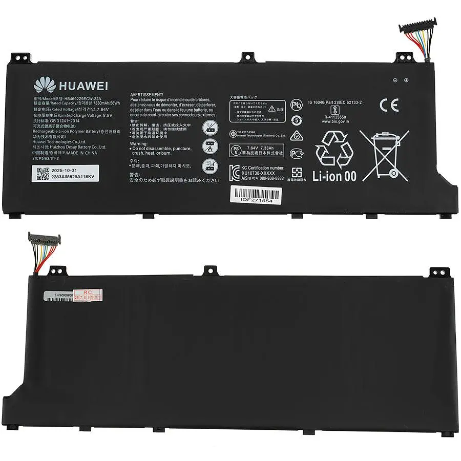 Батарея для ноутбуку Huawei HB4692Z9ECW-22A (MateBook: D14 2021 D14 2022 D15 2022) 7.64V 7330mAh Чорний - фото 2