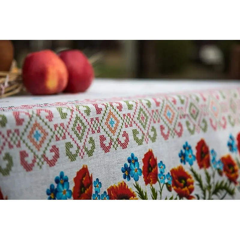 Скатерть Ecotton Маки рогожка 150 x 200 см (24939) - фото 4