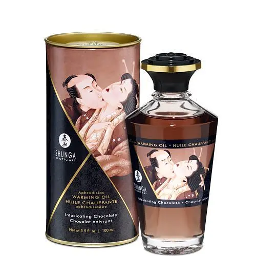 Збуджувальна масажна олія Shunga Aphrodisiac Warming Oil, 100 мл (темний шоколад) - фото 2