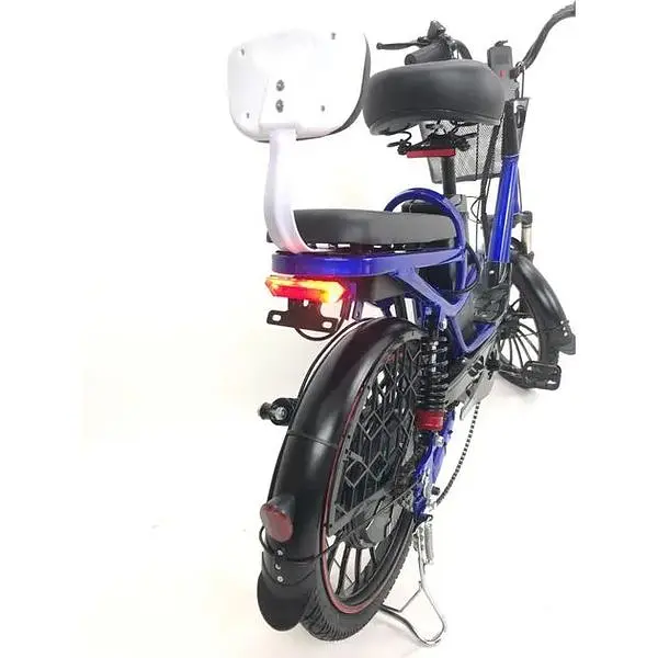 Електровелосипед Minako V4 PRO двомісний 500W/60V/18Ah із заднім амортизатором синій - фото 3