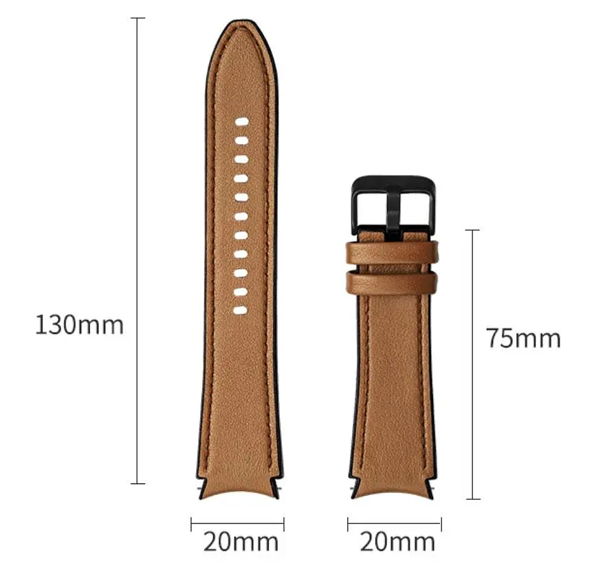 Ремешок Primolux Leather Silicone для часов Samsung Galaxy Watch 4 40 мм SM-R860/SM-R865 Brown - фото 6