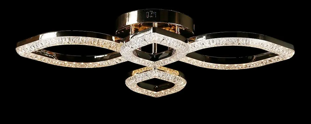 Люстра стельова LED Splendid Ray LT8005/2+2, 120W, золото, білий, сучасний стиль з пультом, димер - фото 3
