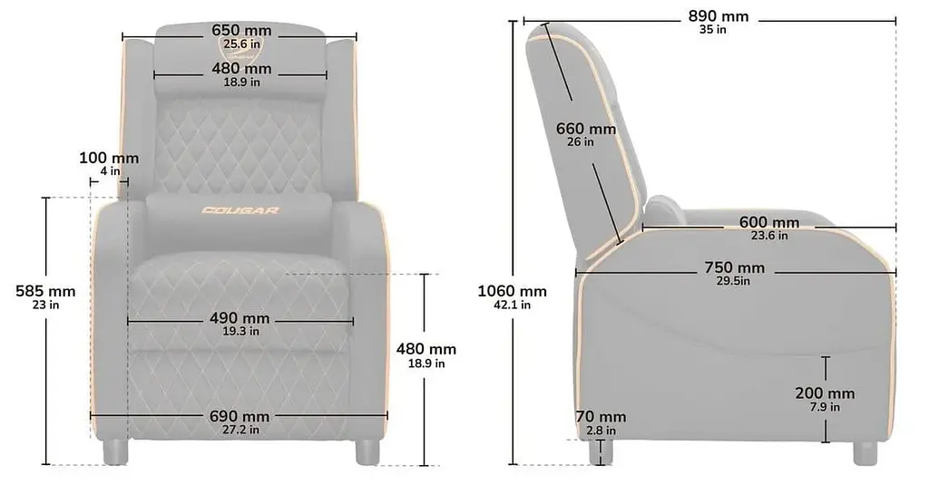 Игровое кресло Cougar RANGER ONE Gray (RANGER ONE GRAY) - фото 14