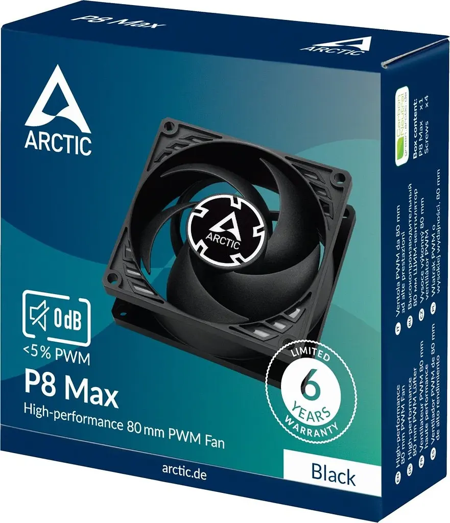 Вентилятор Arctic P8 Max Чорний (ACFAN00286A) - фото 6