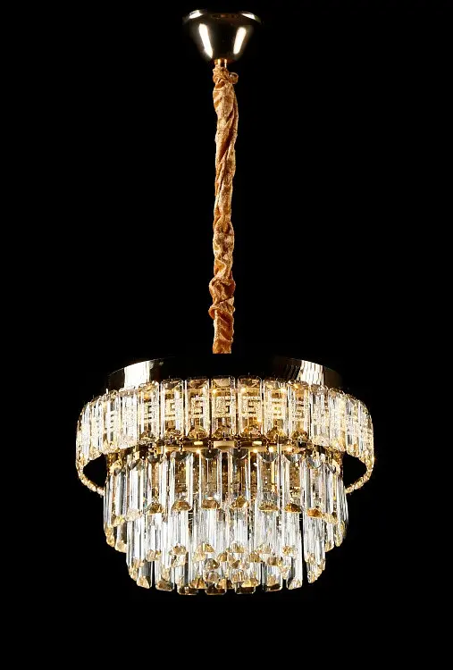Золота кришталева світлодіодна люстра Splendid Ray L2211/400/4+LED (SGD), 40 см на 4 лампи E14 з LED-підсвічуванням - фото 3
