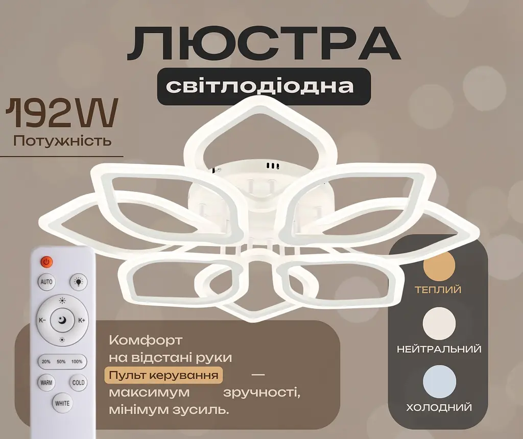 Стельовий світильник 2302-4+4B WH (Білий) - фото 2