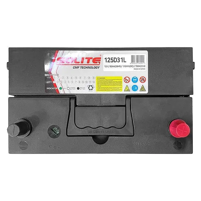 Аккумулятор Solite 6СТ-95Ah 125D31L ASIA Ев (-/+) 780CCA 305 x 173 x 225 мм - фото 4