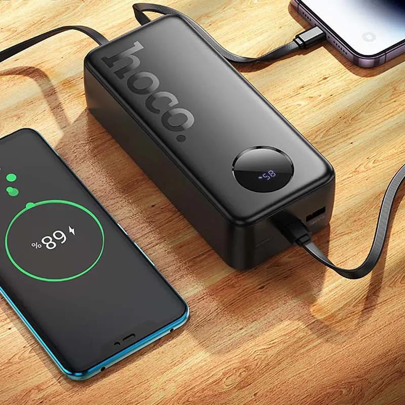 Портативний ЗП Power Bank Hoco J132B Sabio 22.5W+PD20W with 3 cables 30000 mAh Black - фото 4