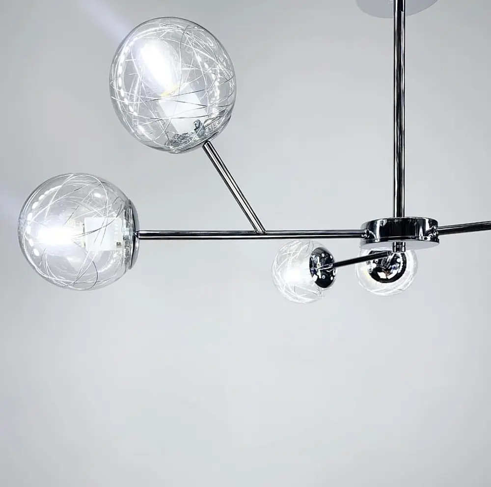 Потолочная люстра в корпусе хром на 6 плафонов Line.F AOC 6/6 CR+CL - фото 2