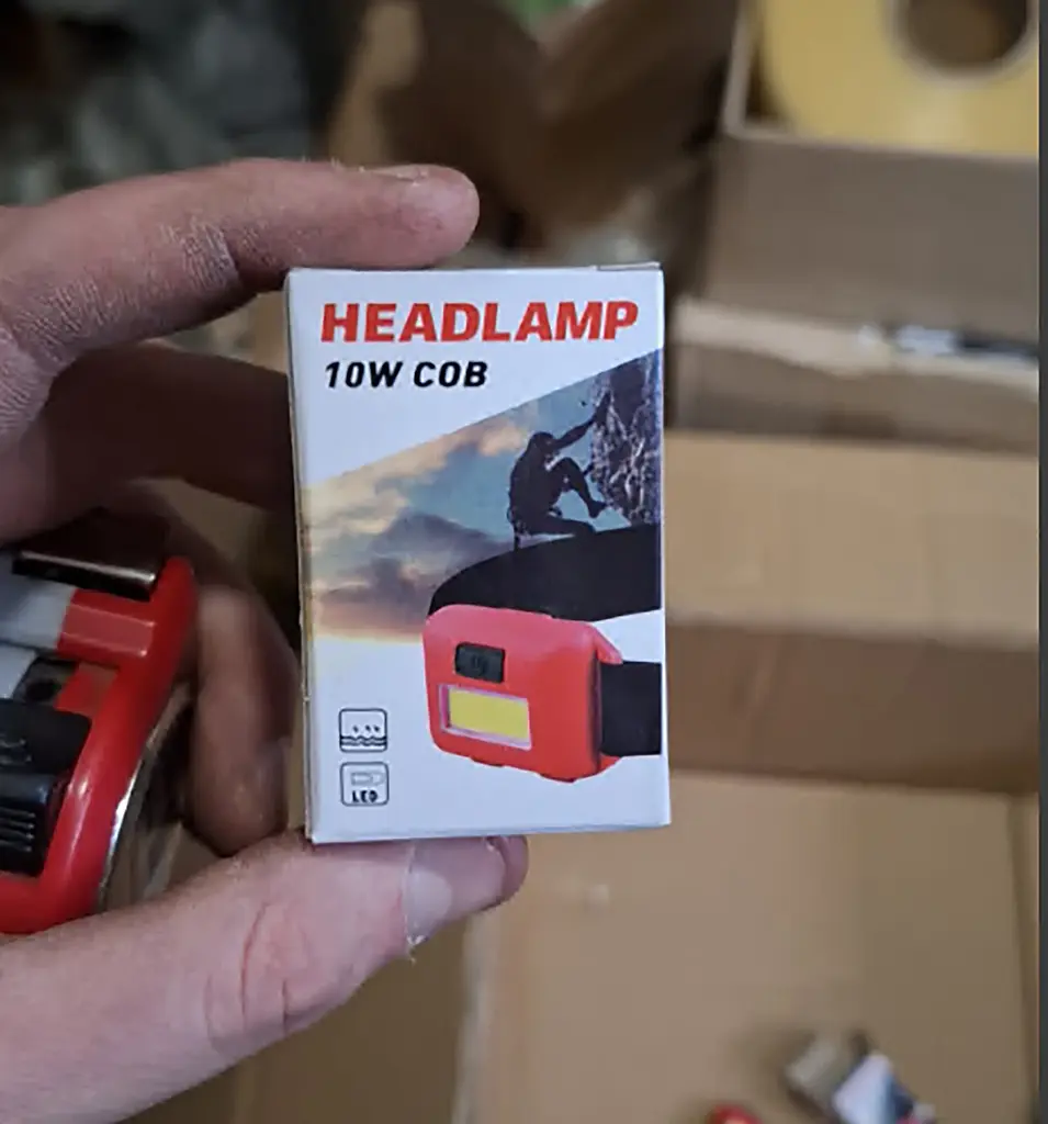 Светодиодный налобный фонарик COB 10W яркий свет от 3шт батарейки AAA фонарь на лоб, Yu Xin Красный 87647 - фото 5