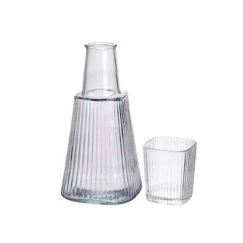 Кувшин для напитков 1 литр со стаканом 1 шт на 200 мл Прозрачный Yiwu HP-19-PYF-1 - фото 3