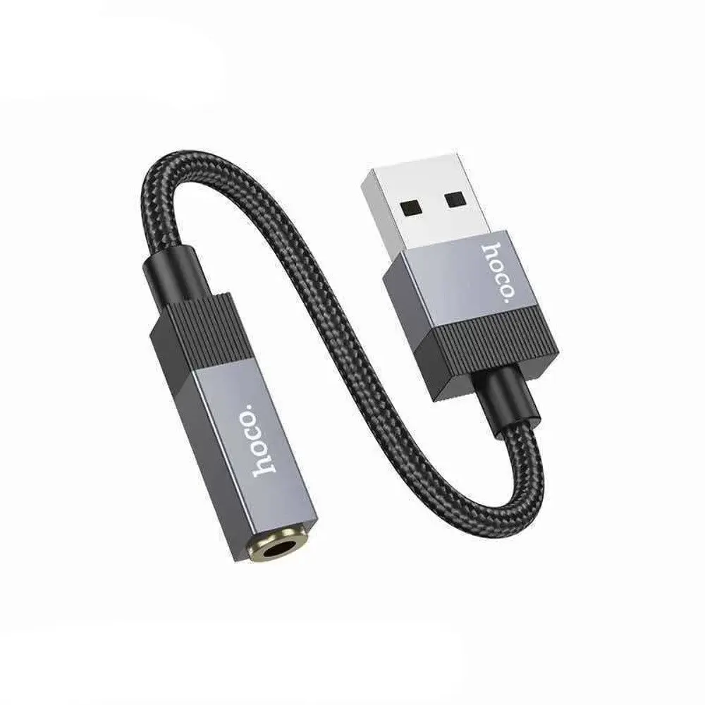 Адаптер перехідник Hoco UPA32D USB to Jack 3.5 чорний - фото 5
