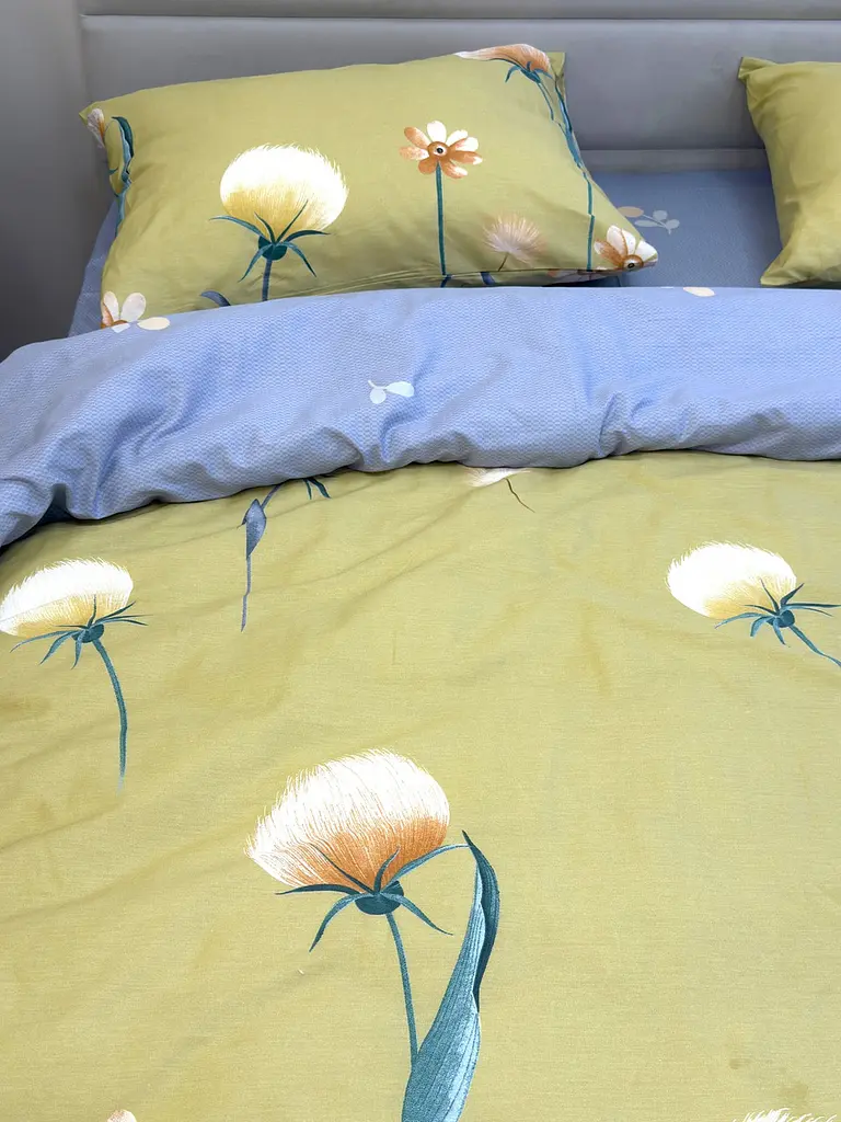 Комплект постільної білизни Ecotton Євро 210х220 см гірчичний Кульбаби (21211А) (23754) - фото 3