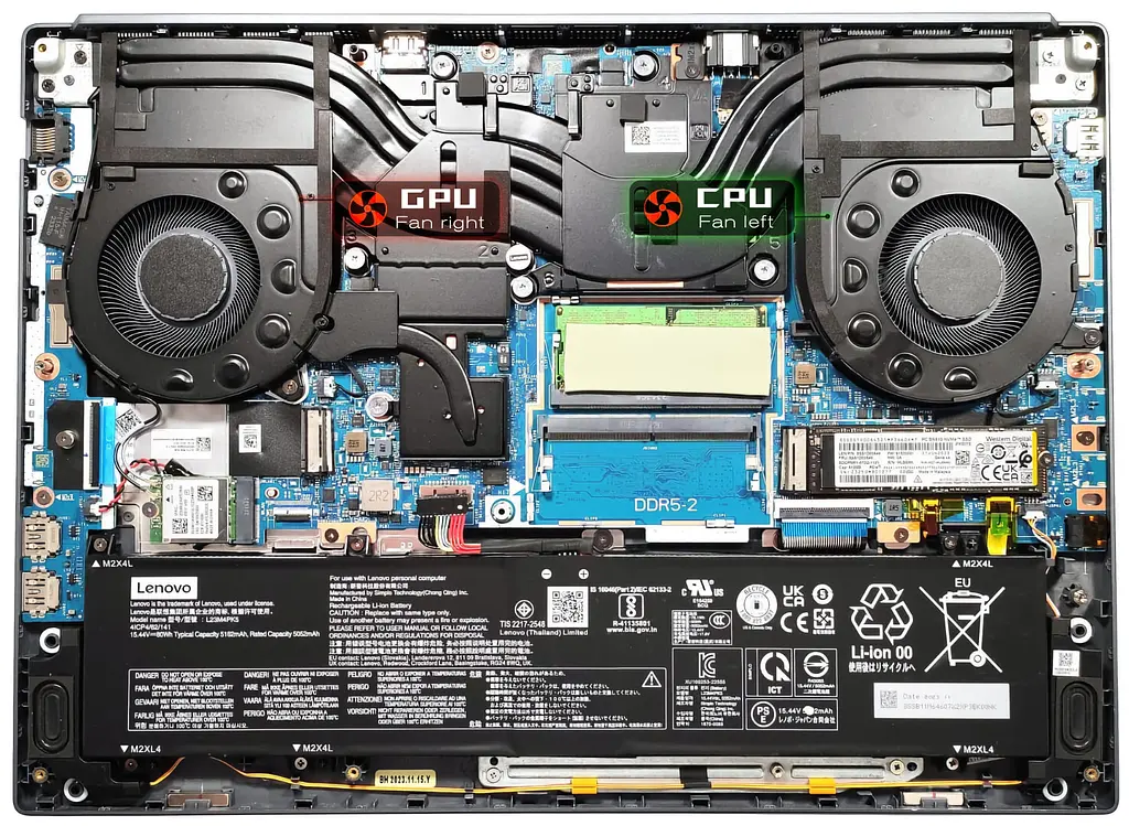 Вентилятор Lenovo кулер (GPU Fan 12V) для моделей ноутбука Legion 5, 16IRX9 (83DG) (DFSCL12E16486C) - фото 4