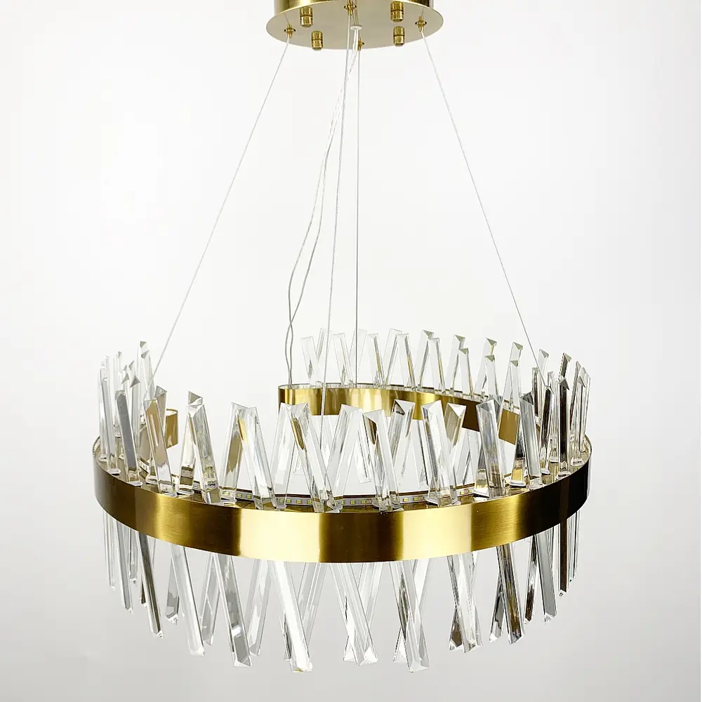 Дизайнерская люстра с кристаллообразными палочками Line.F Диаметр 60см - фото 7