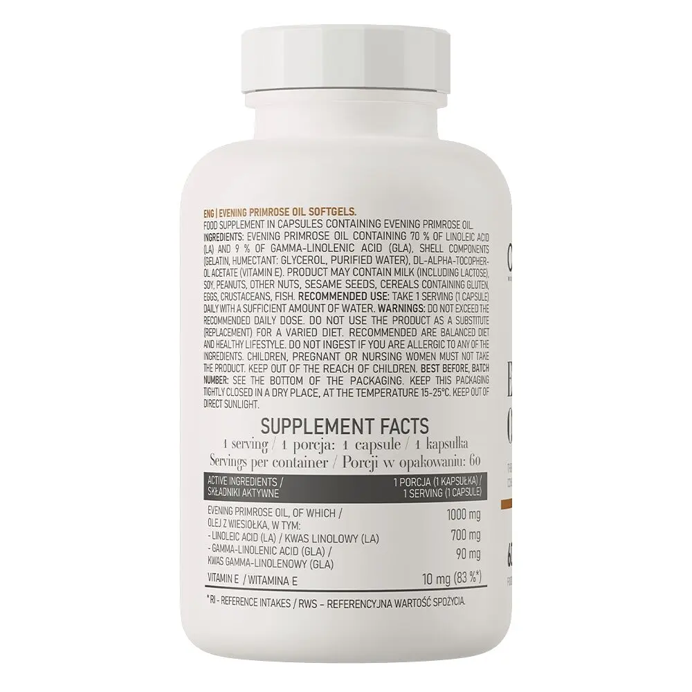 Олія примули вечірньої OstroVit Evening Primrose Oil, 60 капсул для підтримки шкіри та імунної системи - фото 2