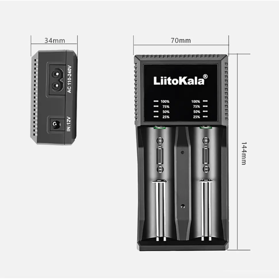 Універсальний зарядний пристрій LiitoKala Lii-PL2 EU на 2 канали - фото 3