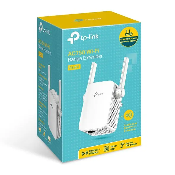 Підсилювач Wi-Fi сигналу, розширювач покриття TP-LINK RE-205 AC750, 1хFE LAN, MESH - фото 5