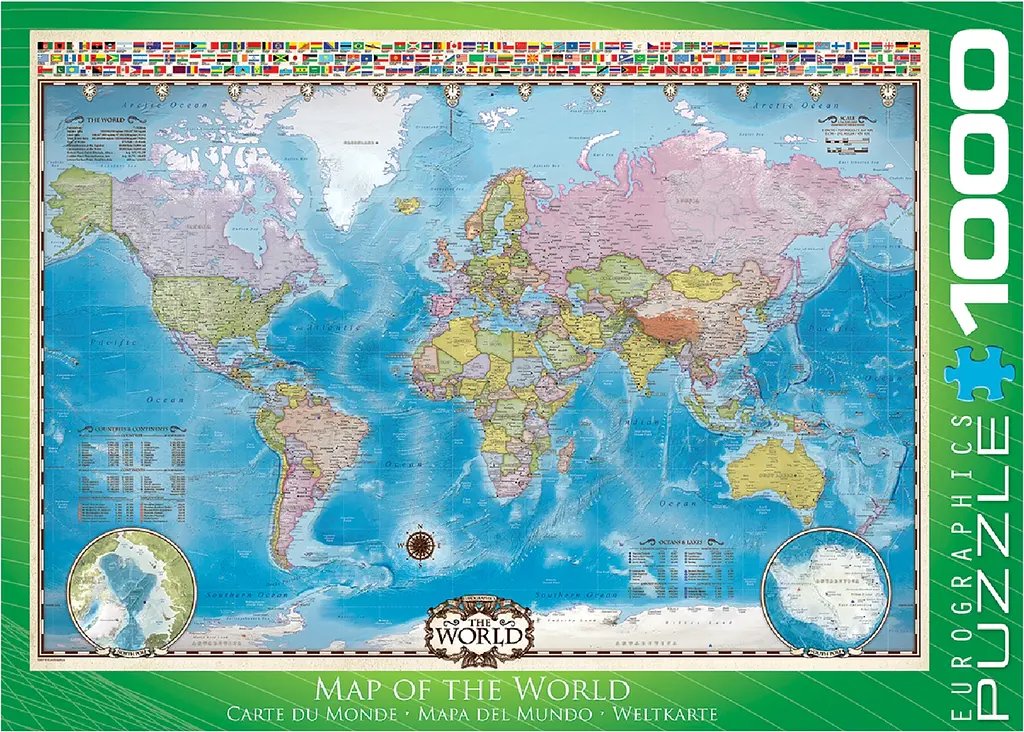 Пазл EuroGraphics Мапа світу, 1000 елементів (6000-0557) - фото 3