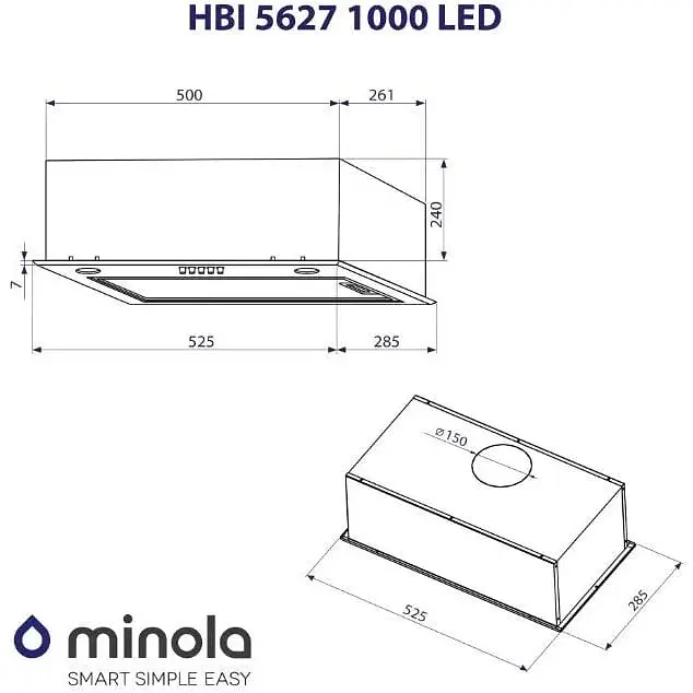 Вытяжка встроенная Minola HBI 5627 I 1000 LED - фото 8