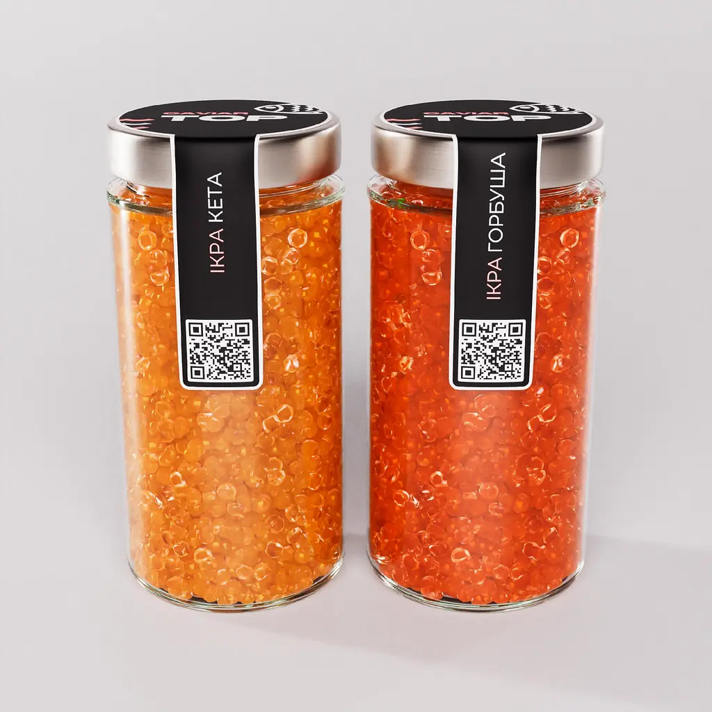 Ікра "Горбуша+Кета" CapsFood імітована в Банці 500+500 г