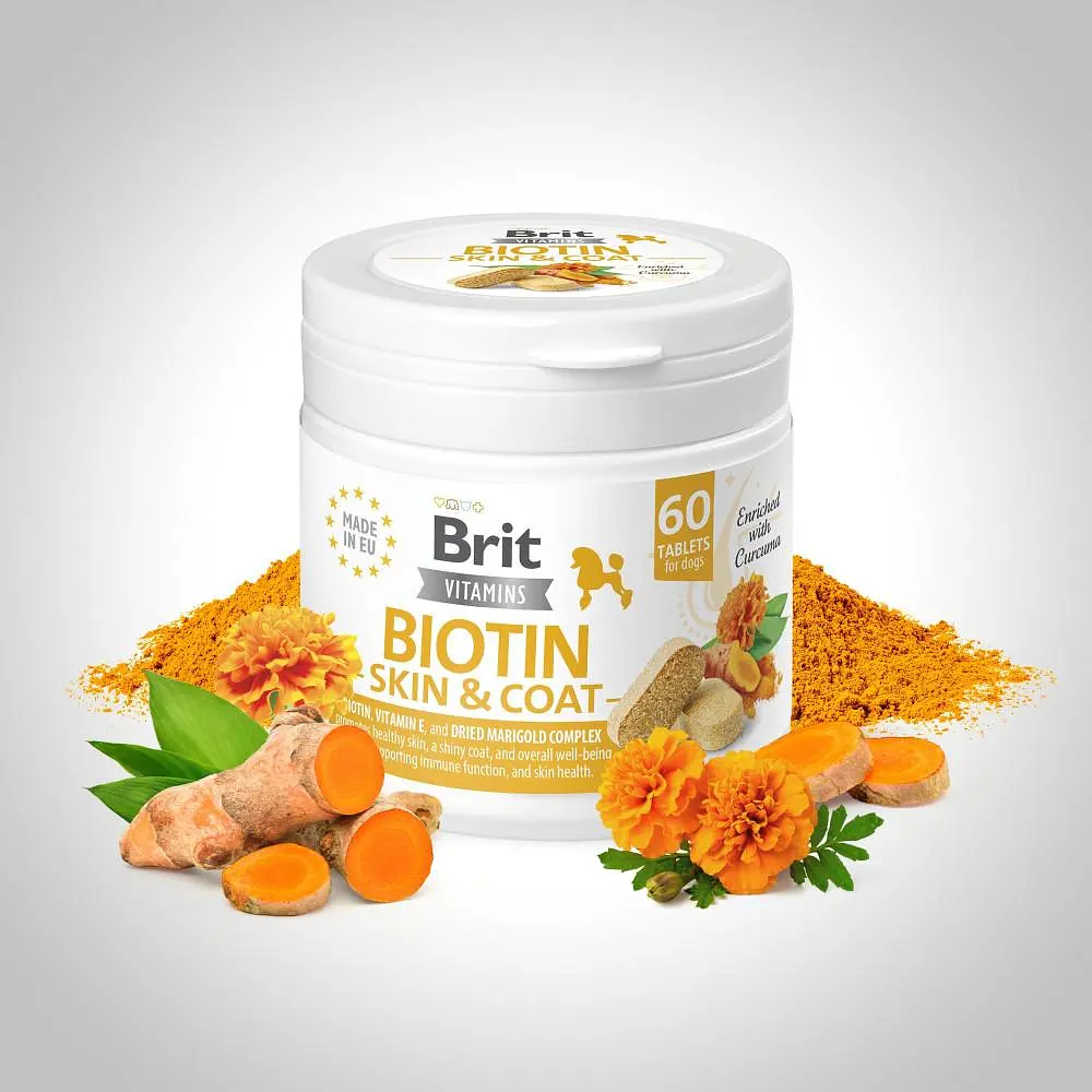 Вітаміни для собак Brit Vitamins Biotin Skin & Coat Care для шкіри та шерсті 60 таблеток - фото 6