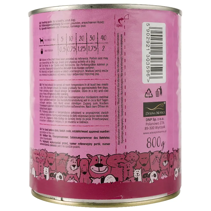 Влажный корм для собак Dolina Noteci Superfood с мясом утки и перепелки 800 г - фото 2