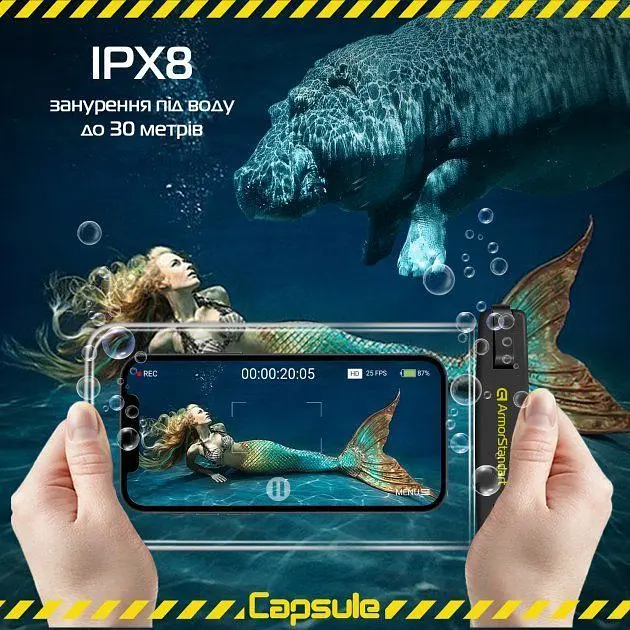Водонепроникний чохол Armorstandart Capsule Waterproof Case ARM59233 (Black) [72422] - фото 4