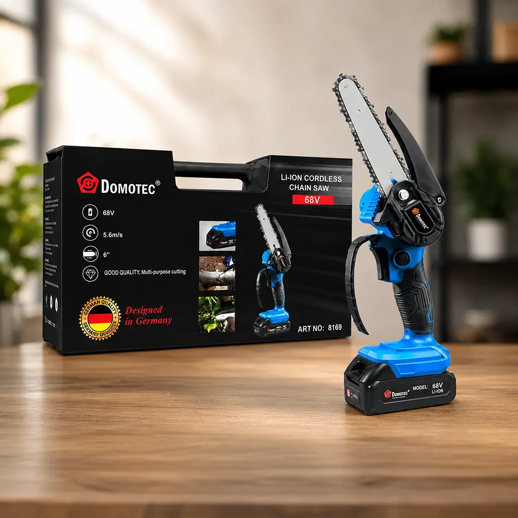 Акумуляторна ланцюгова пилка CHAIN SAW 6 дюймів DOMOTEC 68V 8Ah / Міні-пилка для обрізання дерев - фото 4