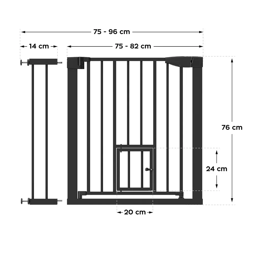 Бар’єр міжкімнатний-сходовий Tulano Guardian 2.0 Black 75-96 см - фото 8
