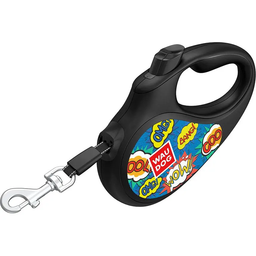 Поводок-рулетка для собак Waudog R-leash Вау, светоотражающий, XS, до 12 кг, 3 м, черный - фото 2