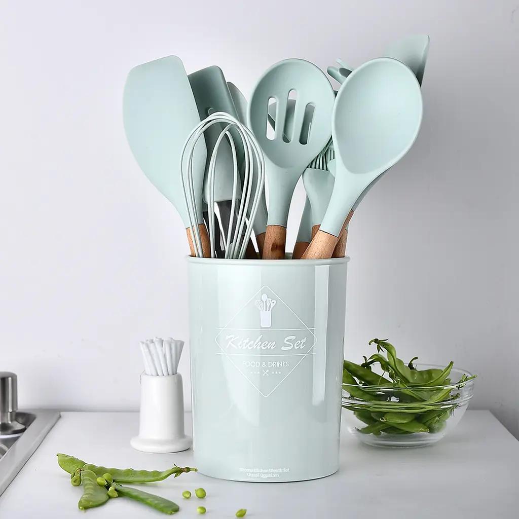 Набір кухонного приладдя Kitchen Set 12 предметів бірюзовий - фото 4