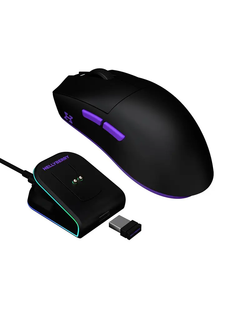 Миша бездротова Hator Hellyberry HM47 Wireless Чорний/Фіолетовий (HM47_black_violet) - фото 8