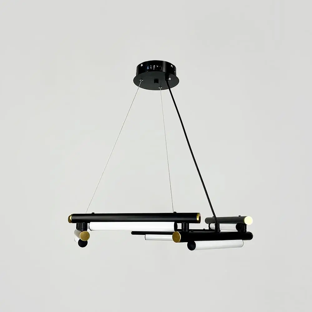 Уникальная подвесная люстра в черном кольцевом корпусе Ø 65 см Line F | Ст. MJ318-600 BK - фото 5