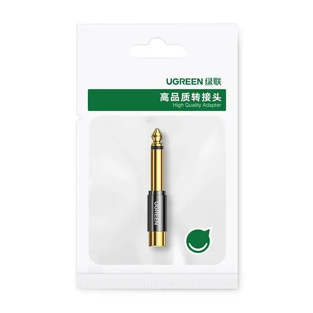 Перехідник 6.35 мм на RCA UGREEN HIFI Audio 6.35 mm Male to RCA Female Adapter. Black (80731) - фото 3