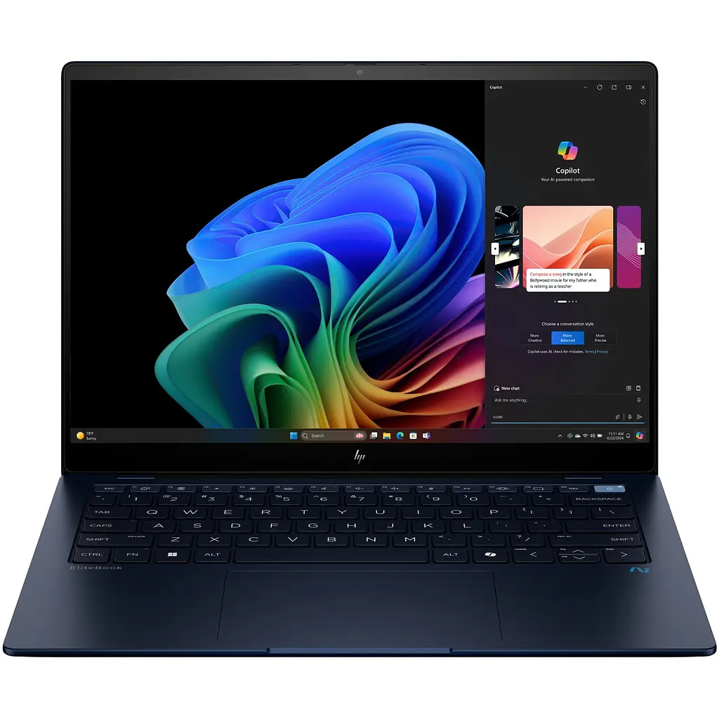 Ноутбук HP EliteBook Ultra 14 G1q з процесором Snapdragon® X Elite X1E-78-100 pana la 3.4GHz, 14" 2.2K, сенсорний, IPS, 16GB LPDDR5x RAM, 512GB SSD, Qualcomm® Adreno™ GPU, Windows - фото 3