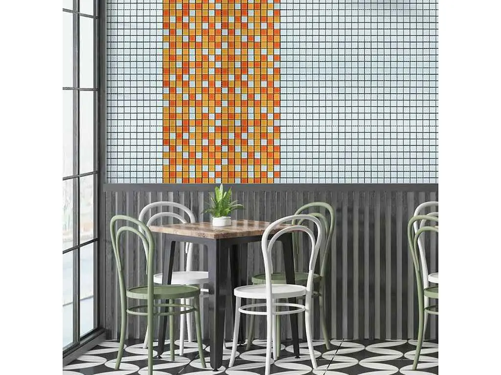 Мозаїка з декоративного скла STICKER WALL 298*298*4,5мм Помаранчева SW-00002365 - фото 6